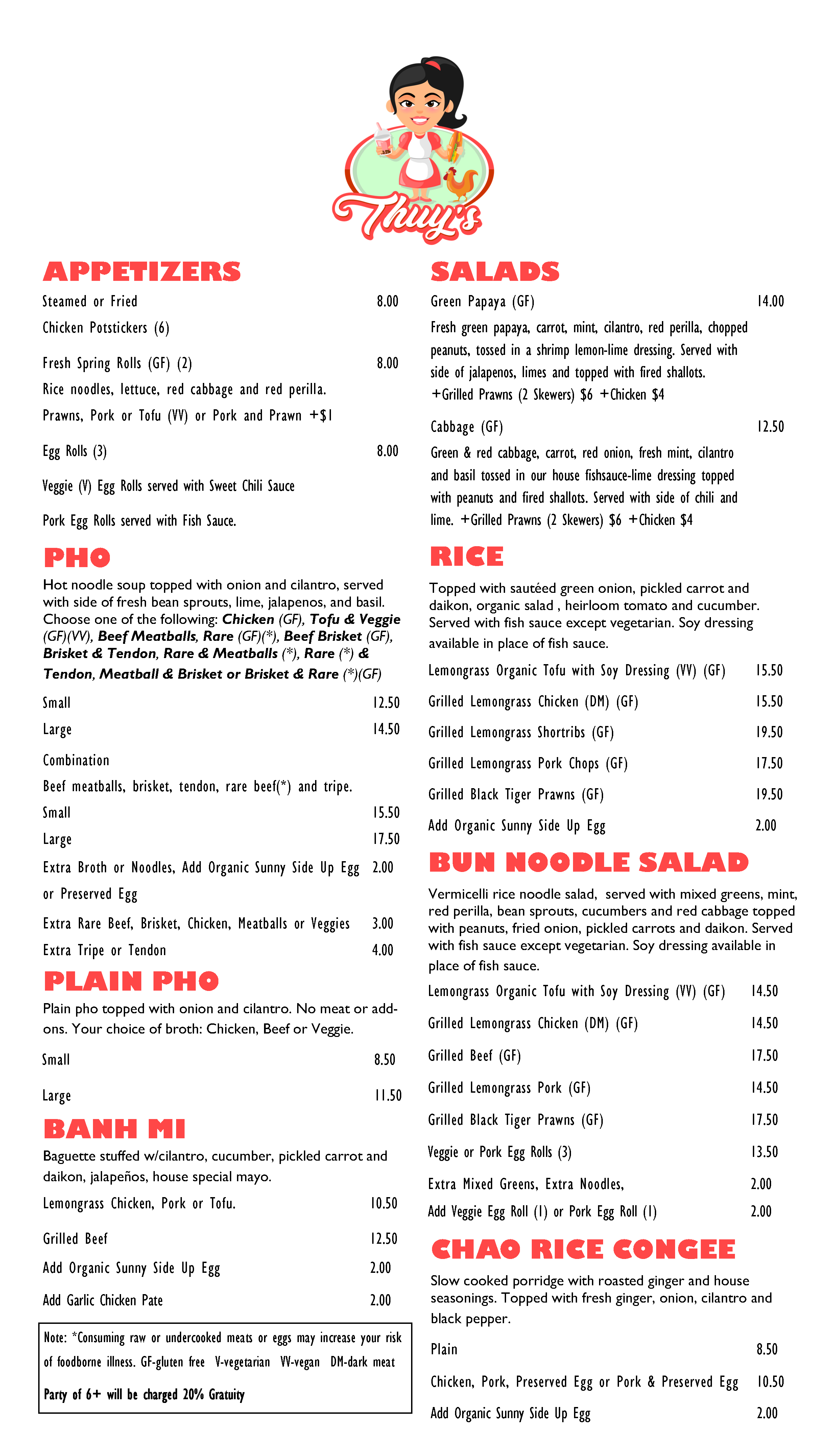 Bainbridge Island Thuy’s Pho Noodle Restaurant Menu and Prices Bainbridge Island Thuy's Pho Noodle Restaurant Menu and Prices